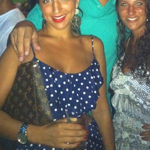 Navy polka dot jumpsuit